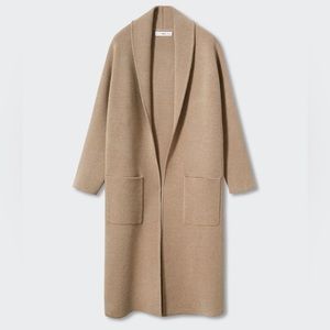 Mango Oversized Camel Knitted Cardigan, Small - NEW